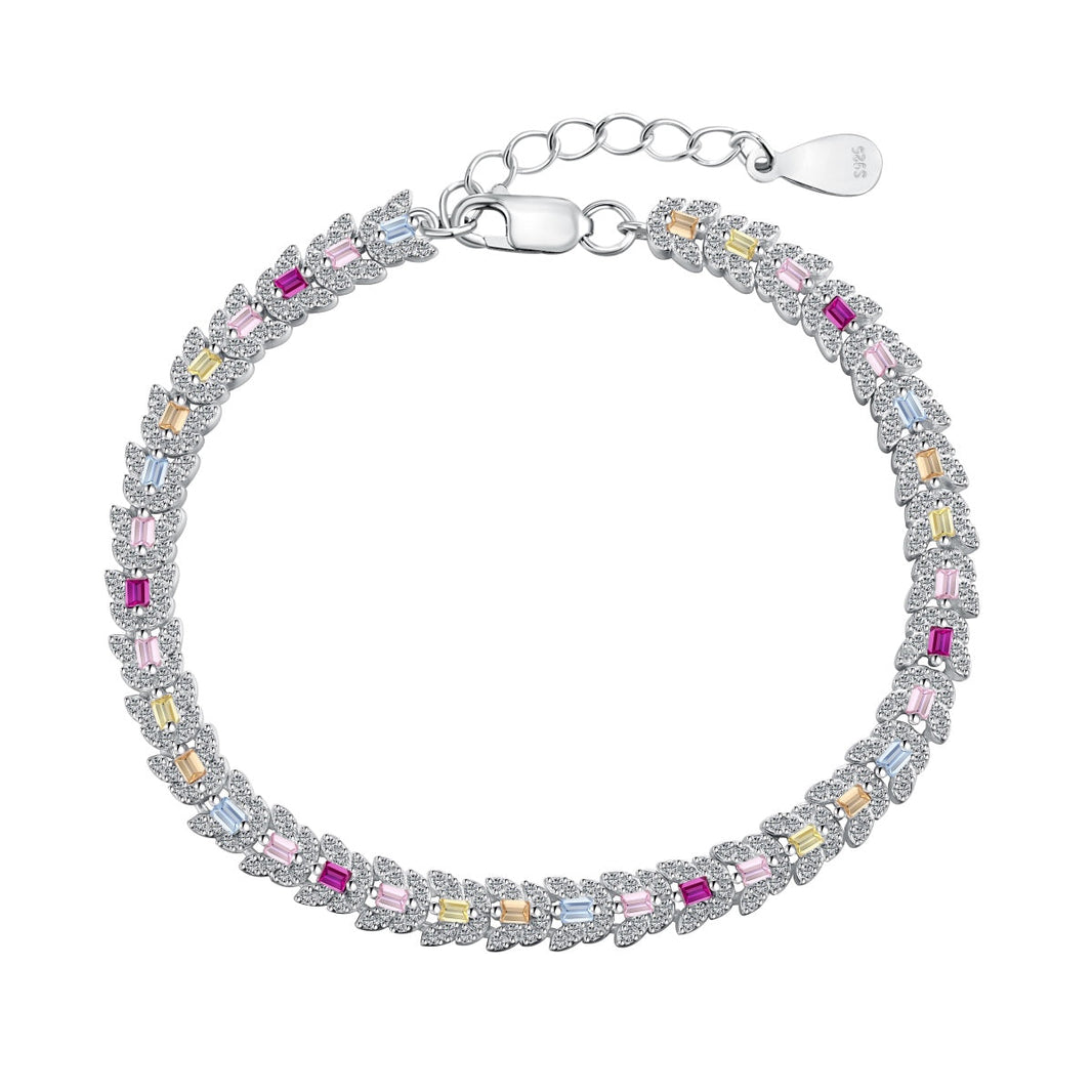 [Amore Jewelry]Delicate Colorful Multi Cut Daily Bracelet