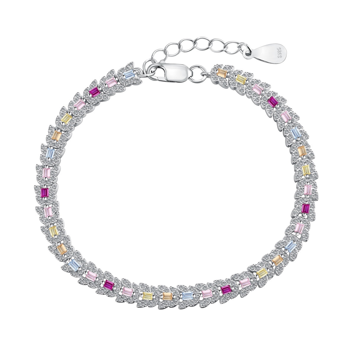 [Amore Jewelry]Delicate Colorful Multi Cut Daily Bracelet