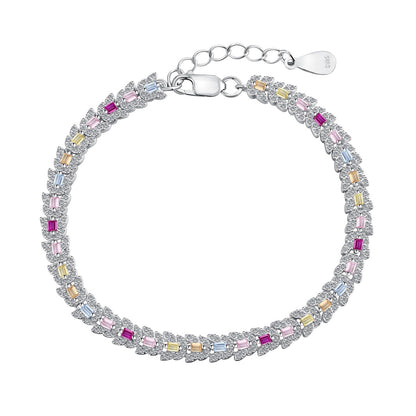[Amore Jewelry]Delicate Colorful Multi Cut Daily Bracelet