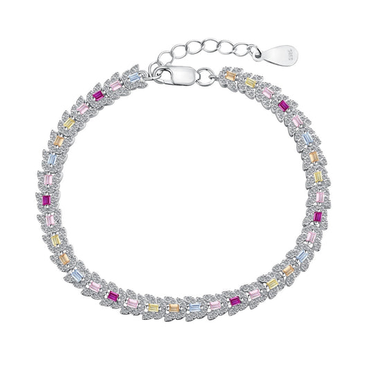[Amore Jewelry]Delicate Colorful Multi Cut Daily Bracelet