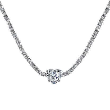 [Amore Jewelry]2.0 Carat Sparkling Tennis Heart Cut Necklace