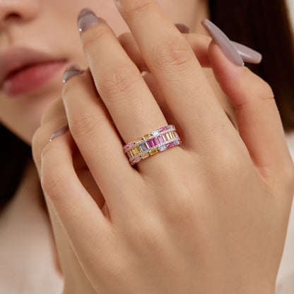 [Amore Jewelry]Dazzling Colorful Radiant Cut Party Ring
