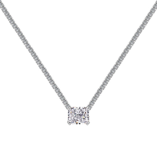 [Amore Jewelry]4.0 Carat Elegant Radiant Cut Necklace