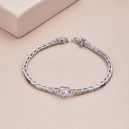 [Amore Jewelry]Delicate Romantic Heart Shape Lover Bracelet