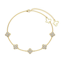 [Amore Jewelry]Four-Leaf Clover Hollow Butterfly Bracelet