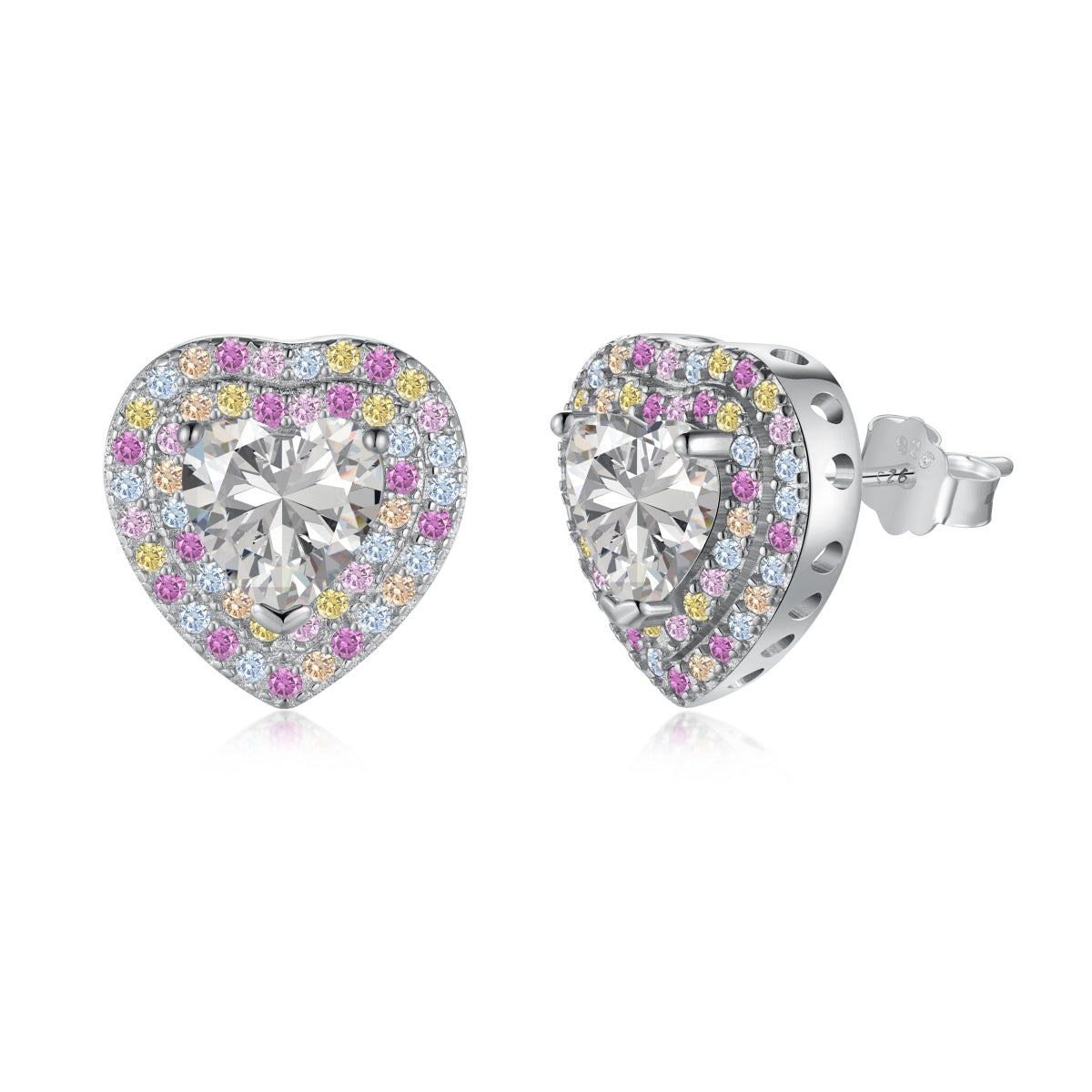 [Amore Jewelry]Dazzling Heart Shape Lover Earrings