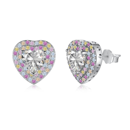 [Amore Jewelry]Dazzling Heart Shape Lover Earrings