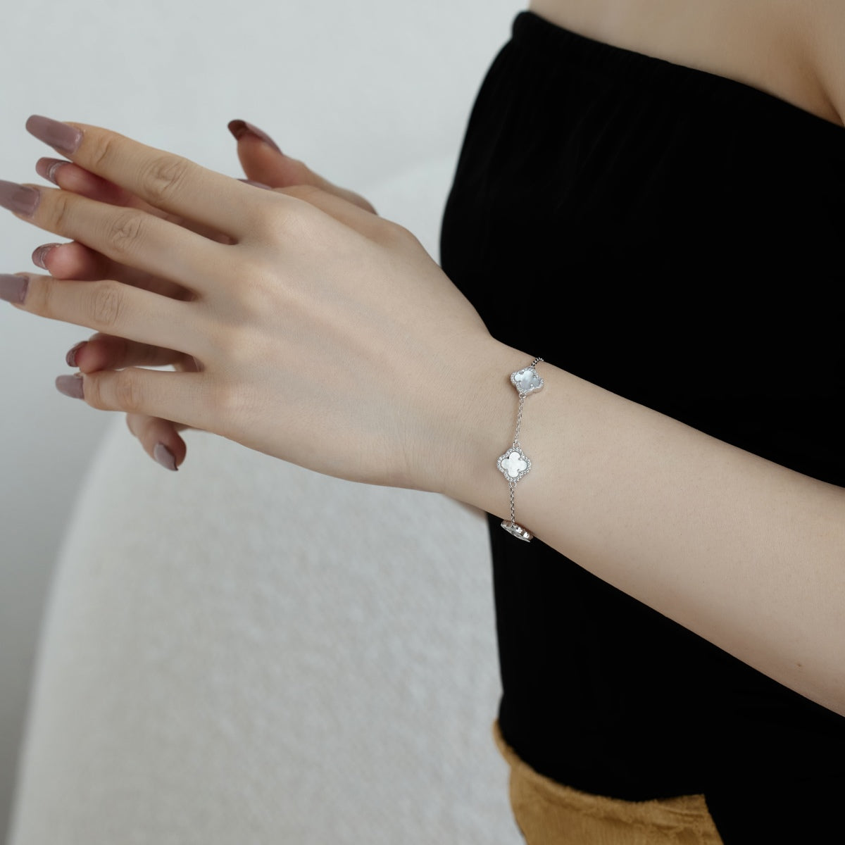 [Amore Jewelry]Four-Leaf Clover Exquisite Bracelet