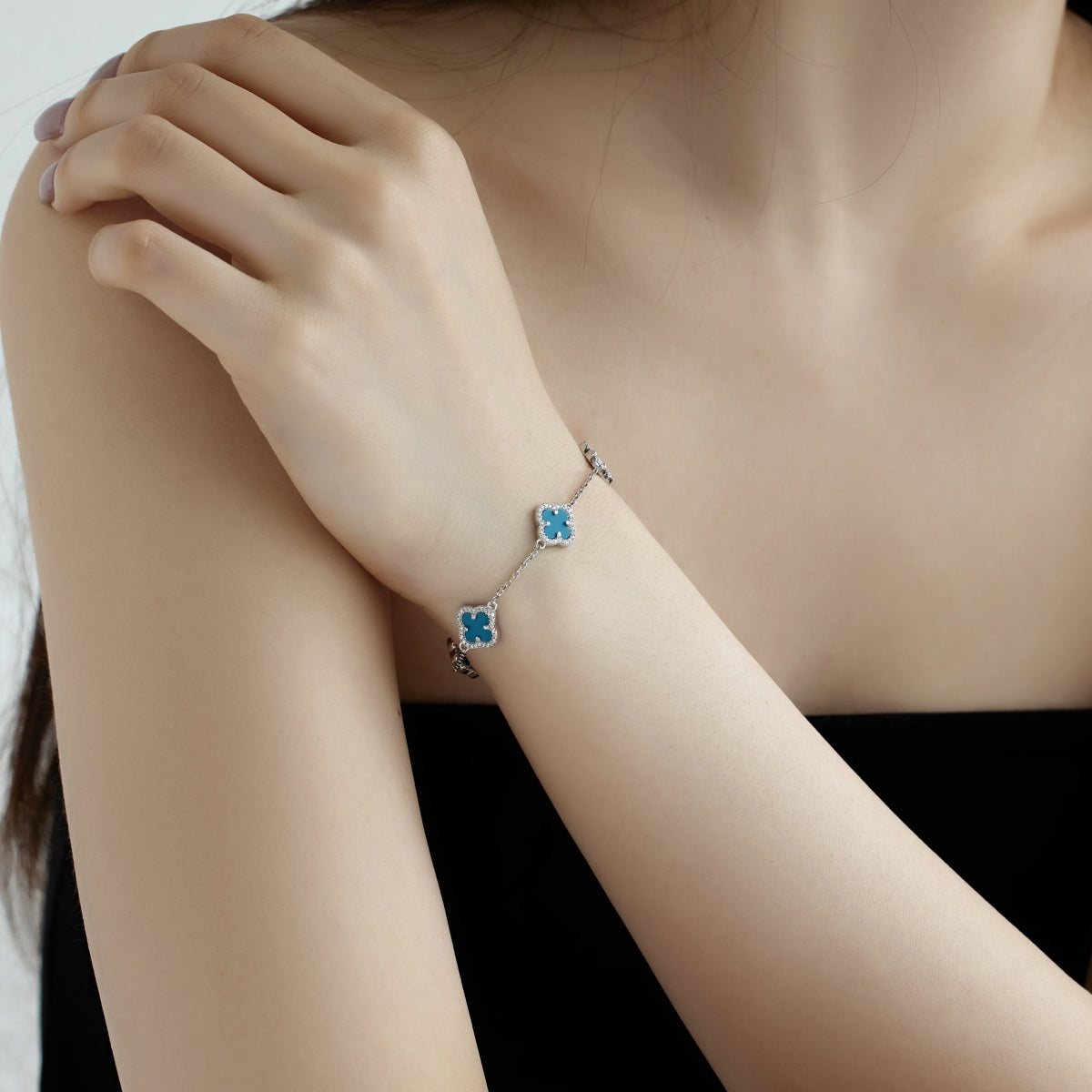 [Amore Jewelry]Four-Leaf Clover Exquisite Bracelet