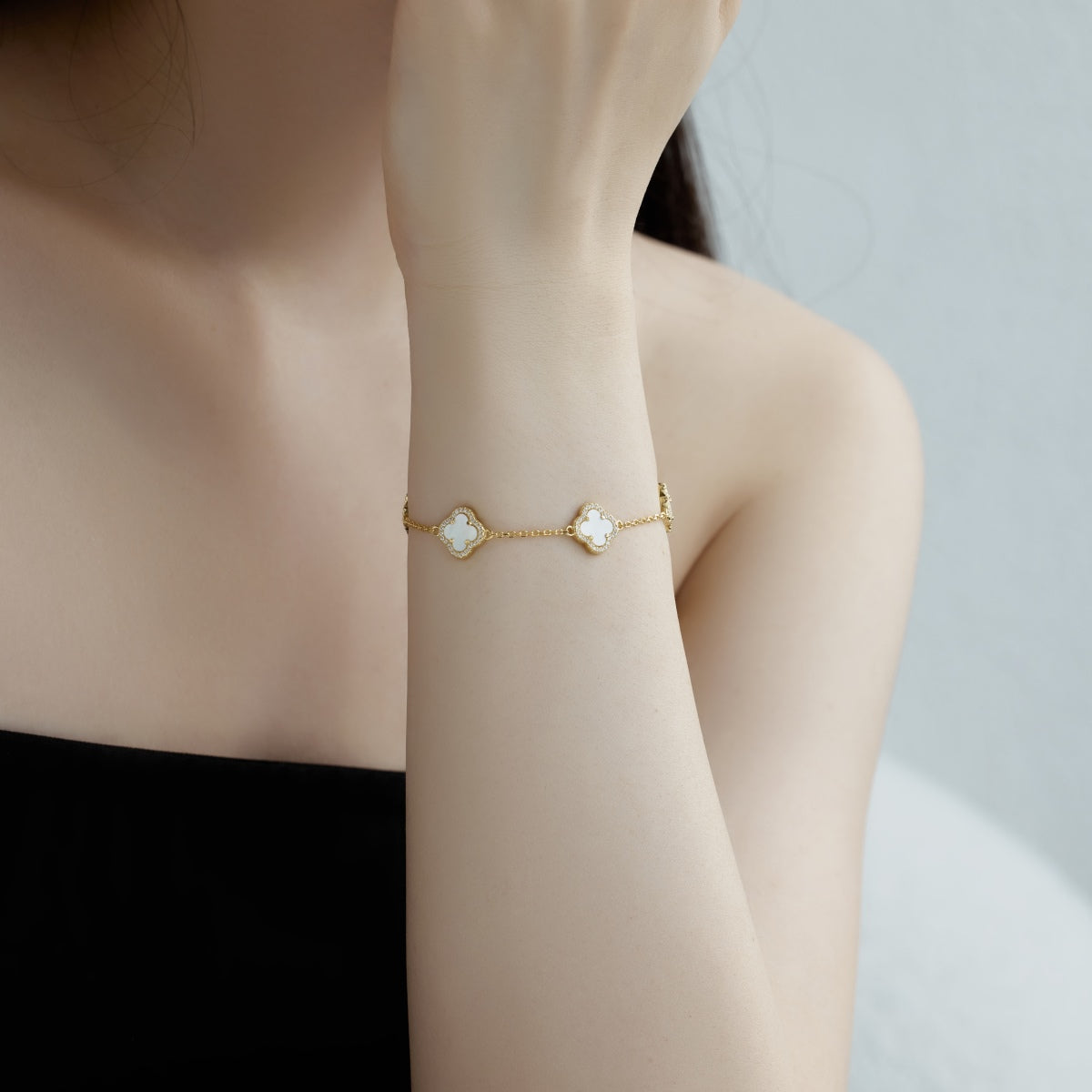 [Amore Jewelry]Four-Leaf Clover Exquisite Bracelet