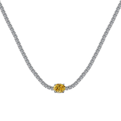 [Amore Jewelry]1.0 Carat Shining Oval Cut Necklace