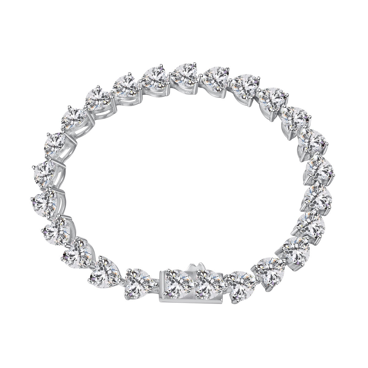 [Amore Jewelry]0.75 Carat Elegant Romantic Heart Shape Lover Bracelet