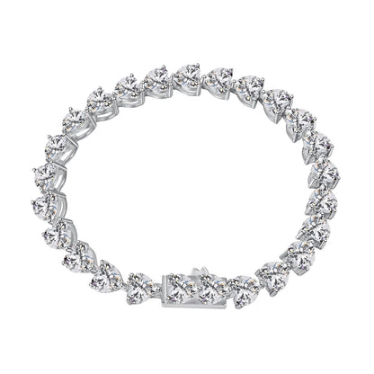 [Amore Jewelry]0.75 Carat Elegant Romantic Heart Shape Lover Bracelet