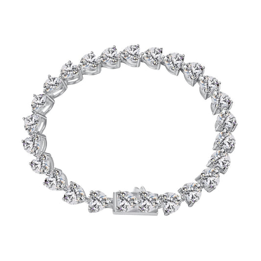 [Amore Jewelry]0.75 Carat Elegant Romantic Heart Shape Lover Bracelet