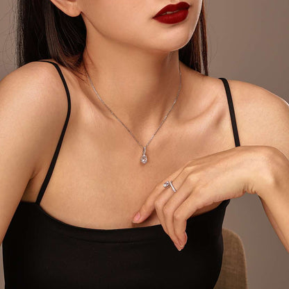 [Amore Jewelry]Delicate Water Drop Shape Fashion Necklace