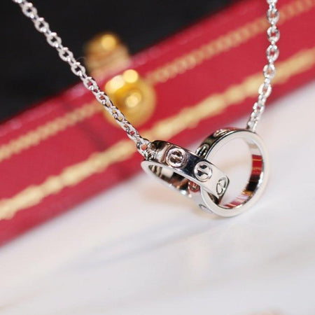 [Amore Jewelry]LOVE NECKLACE PINK GOLD AND SILVER