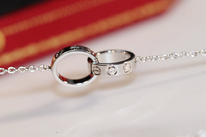 [Amore Jewelry]LOVE NECKLACE PINK GOLD AND SILVER