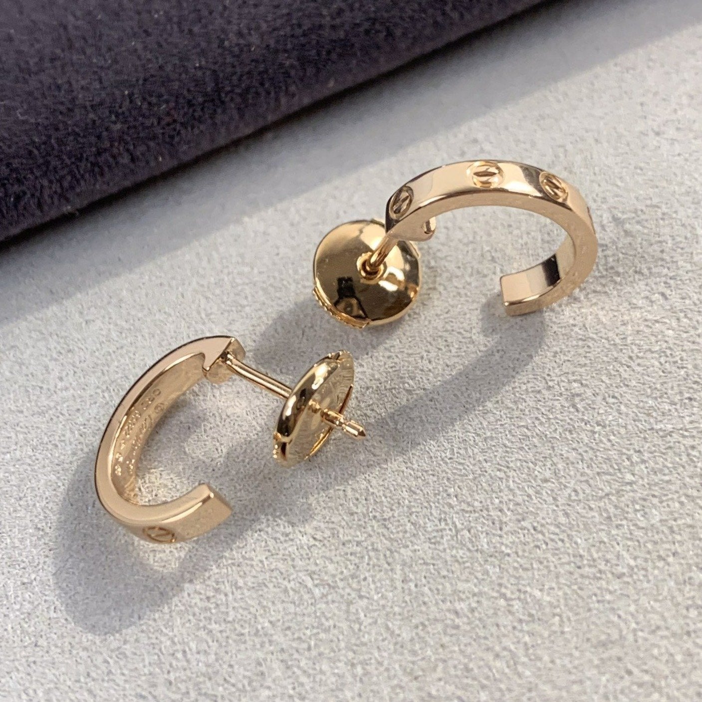 [Amore Jewelry]LOVE EARRINGS 2.65MM PINK GOLD