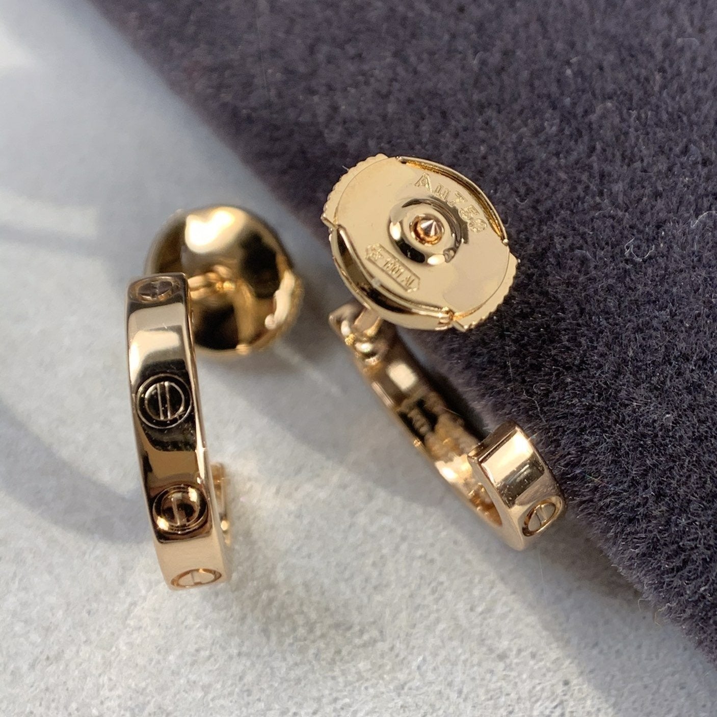 [Amore Jewelry]LOVE EARRINGS 2.65MM PINK GOLD