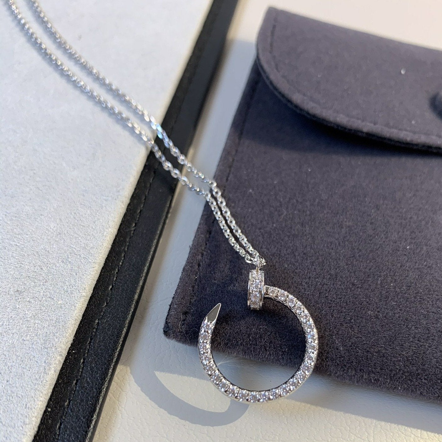 [Amore Jewelry]JUSTE NECKLACE SILVER DIAMONDS
