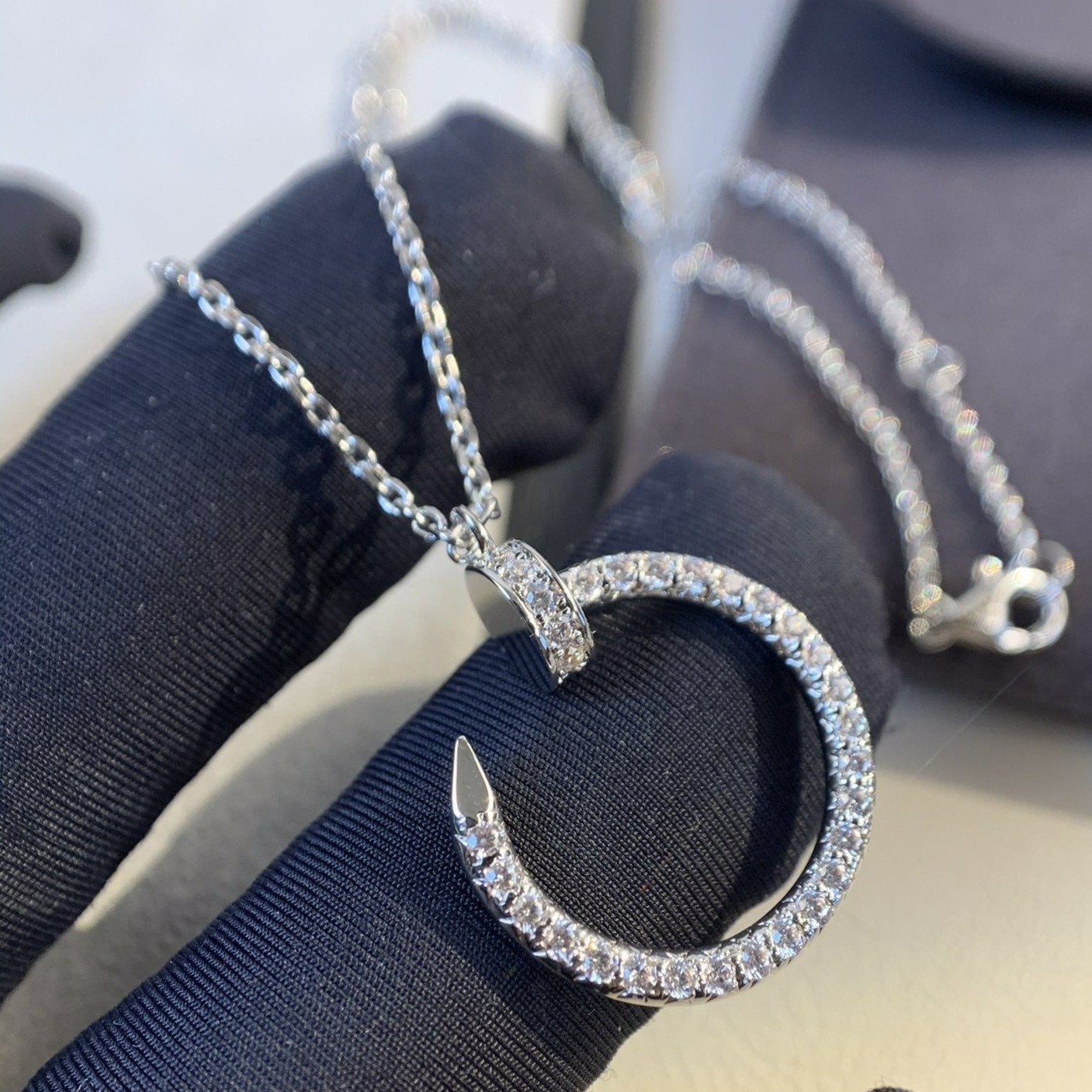 [Amore Jewelry]JUSTE NECKLACE SILVER DIAMONDS