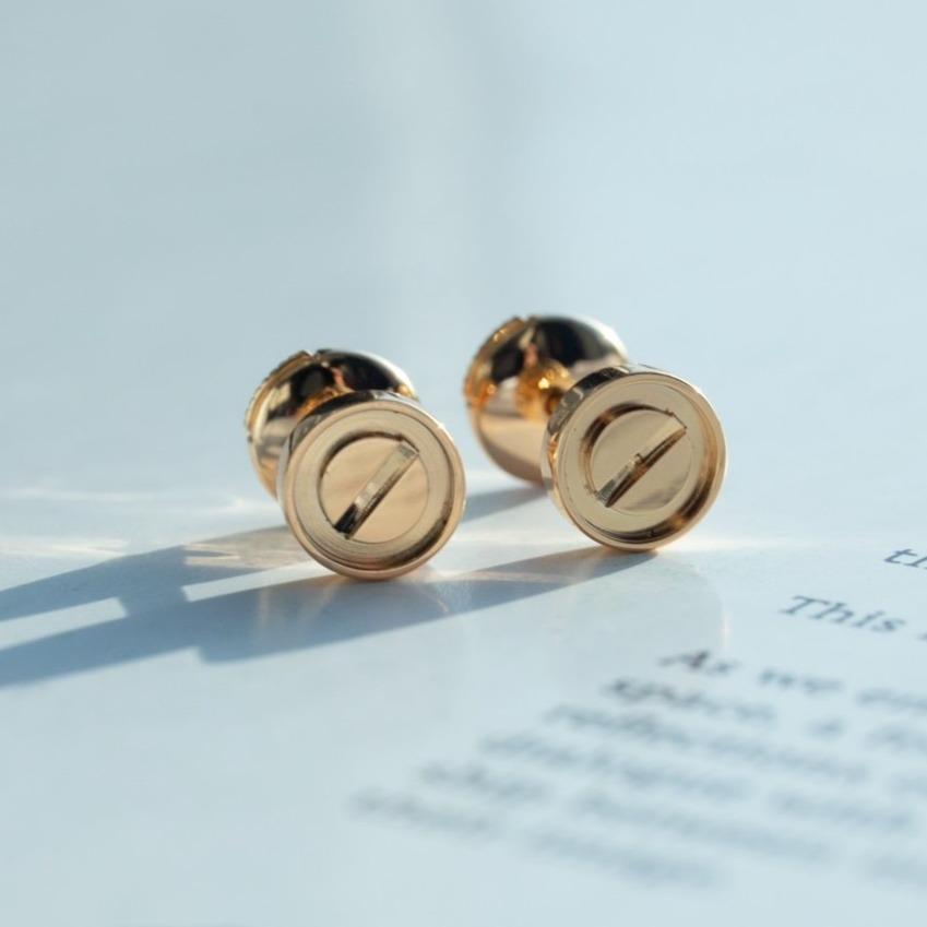[Amore Jewelry]LOVE EARRINGS PINK GOLD 10MM