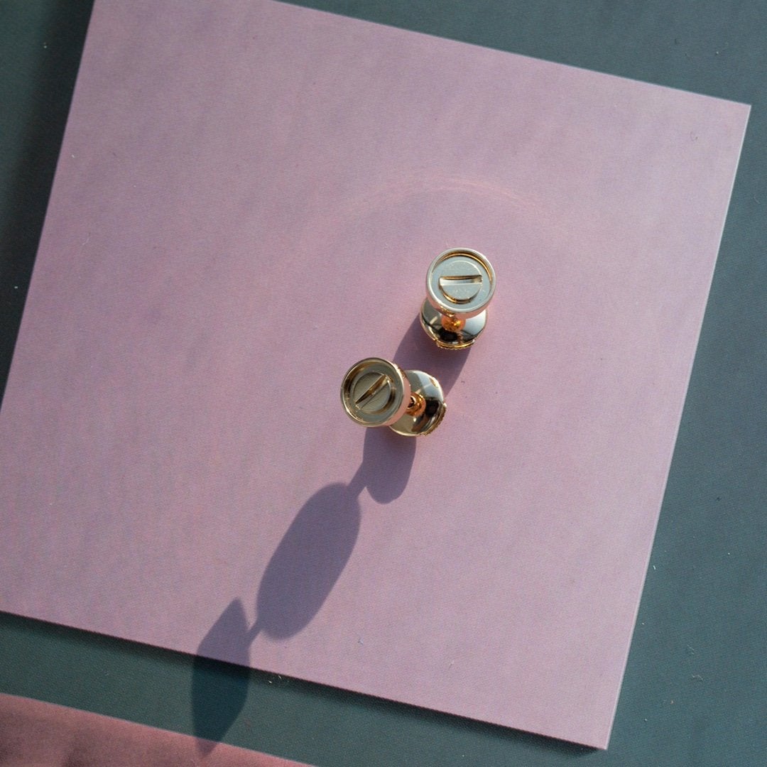 [Amore Jewelry]LOVE EARRINGS PINK GOLD 10MM