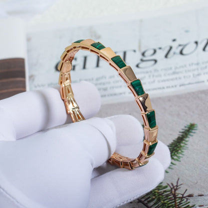 [Amore Jewelry]SERPENTI BRACELET PINK GOLD MALACHITE