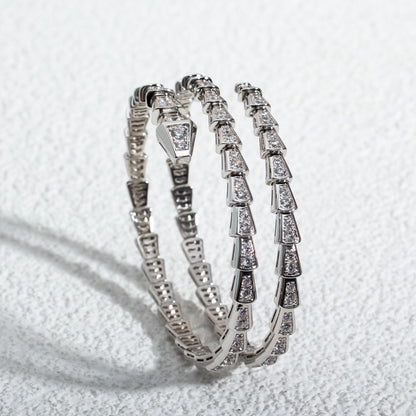 [Amore Jewelry]SERPENTI BRACELET SILVER DIAMOND DOUBLE ROW