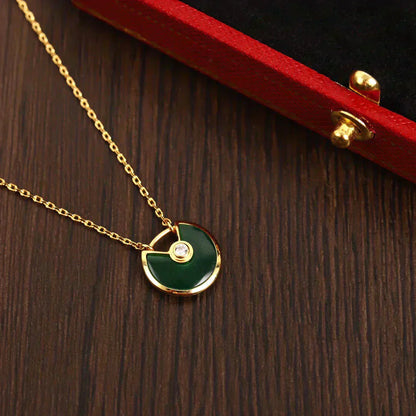 [Amore Jewelry]AMULETTE GOLD MALACHITE NECKLACE
