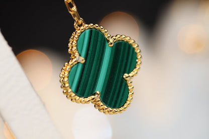 [Amore Jewelry]CLOVER EARRINGS GOLD MALACHITE DIAMOND 3 MOTIF