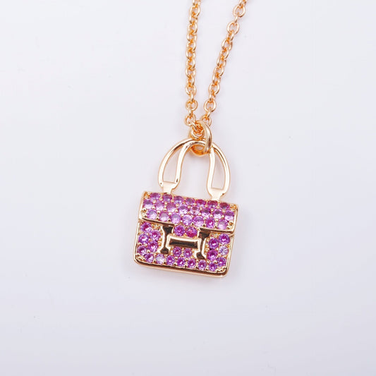 [Amore Jewelry]CONSTANCE PEDANT PURPLE DIAMOND NECKLACE