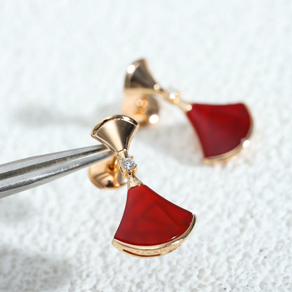 [Amore Jewelry]DREAM Carnelian PINK GOLD EARRINGS