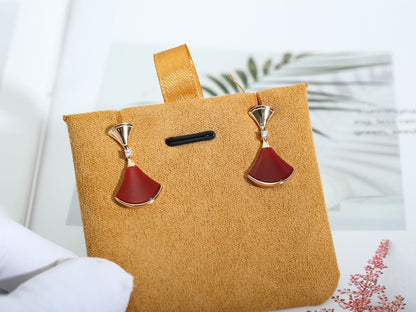 [Amore Jewelry]DREAM Carnelian PINK GOLD EARRINGS