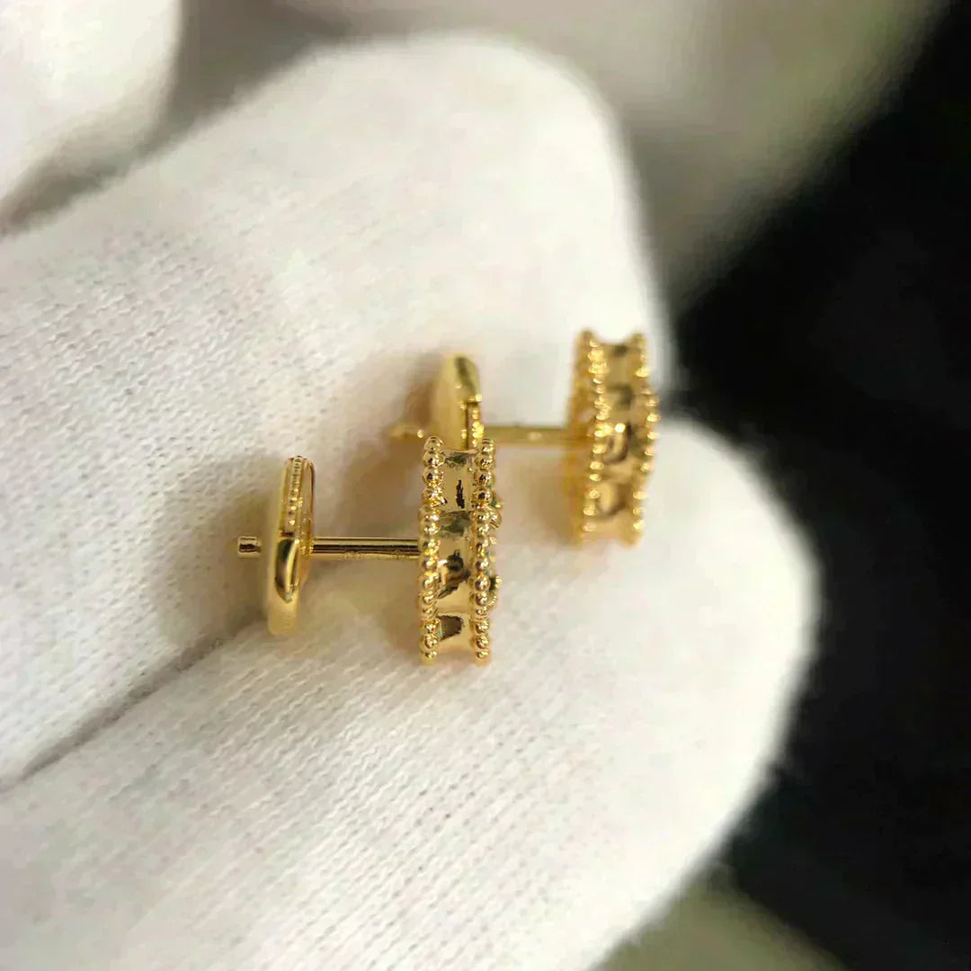 [Amore Jewelry]CLOVER MINI 9.5MM MALACHITE  EARRINGS