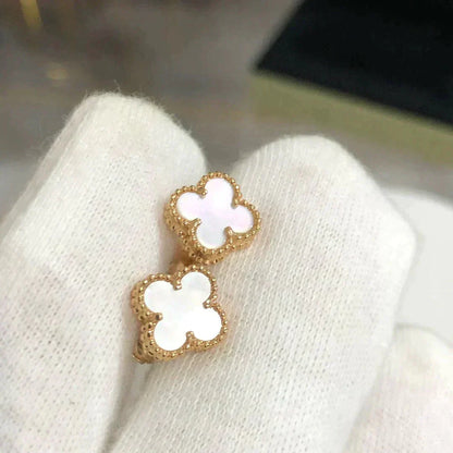 [Amore Jewelry]CLOVER MINI 9.5MM WHITE MOP EARRINGS