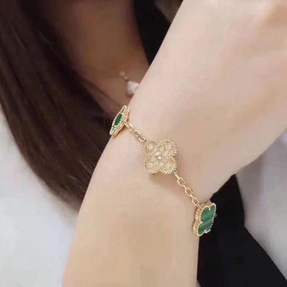 [Amore Jewelry] CLOVER 5 MOTIF MALACHITE BRACELET COLLECTION