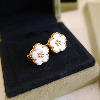 [Amore Jewelry]LUCKY PINK GOLD WHITE MOP EARRINGS