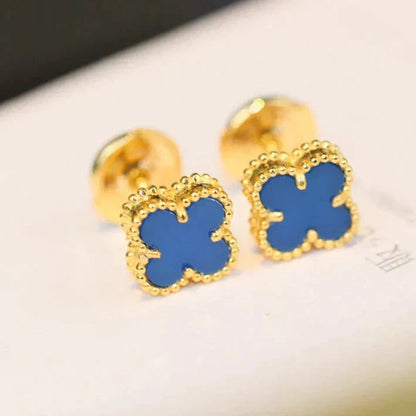 [Amore Jewelry]CLOVER MINI 9.5MM TURQUOISE EARRINGS
