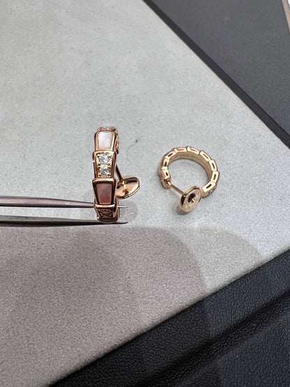 [Amore Jewelry]SERPENTI MOP PINK GOLD EARRINGS