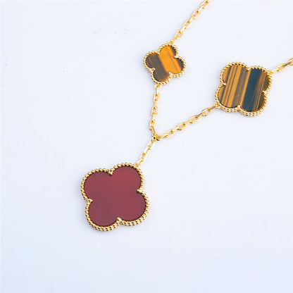 [Amore Jewelry]CLOVER BRACELET 5 MOTIFS CARNELIAN TIGER EYE