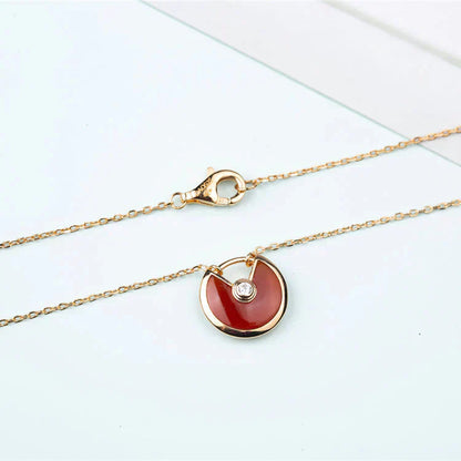 [Amore Jewelry]AMULETTE GOLD CARNELIAN ONYX NECKLACE