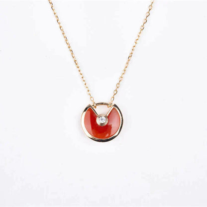 [Amore Jewelry]AMULETTE GOLD CARNELIAN ONYX NECKLACE