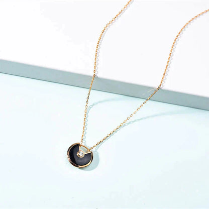[Amore Jewelry]AMULETTE GOLD CARNELIAN ONYX NECKLACE