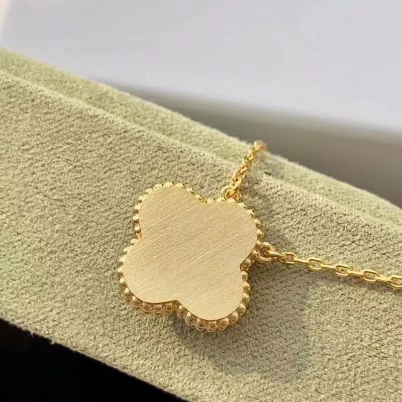 [Amore Jewelry]CLOVER 15MM DIAMOND TURQUOISE NECKLACE