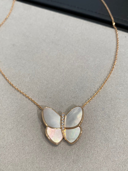 [Amore Jewelry]BUTTERFLY GOLD MOP DIAMOND NECKLACE
