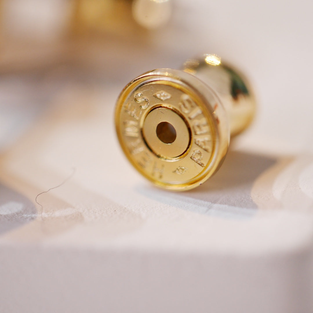 [Amore Jewelry]MINI POP H GOLD EARRINGS GREY