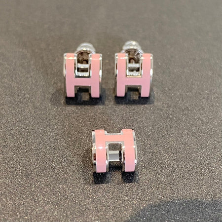[Amore Jewelry]MINI POP H SILVER EARRINGS PINK