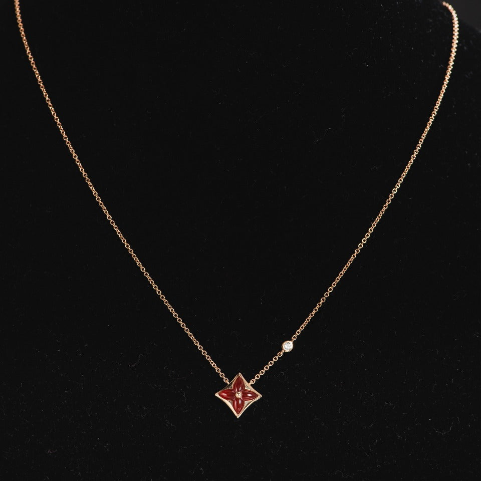 [Amore Jewelry]STAR NECKLACE PINK GOLD 1 DIAMOND