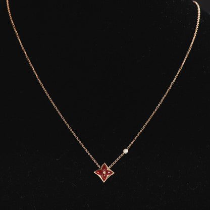 [Amore Jewelry]STAR NECKLACE PINK GOLD 1 DIAMOND